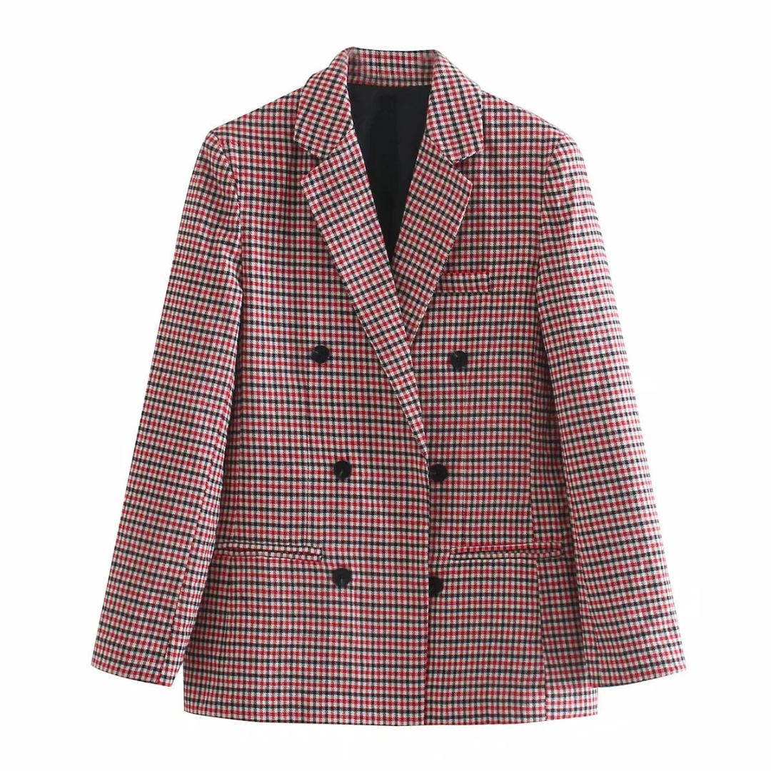 Rosemonde | Blazer à Carreaux en Coton