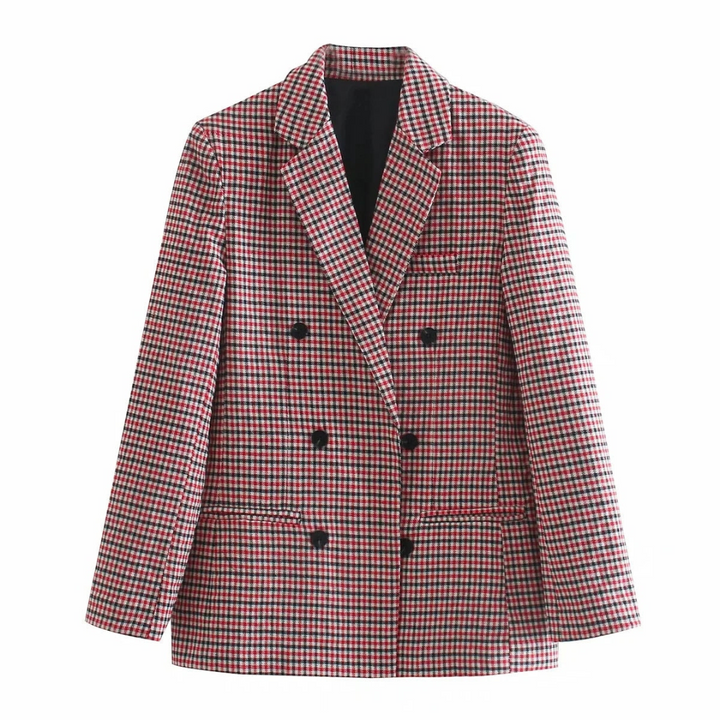 Rosemonde | Blazer à Carreaux en Coton