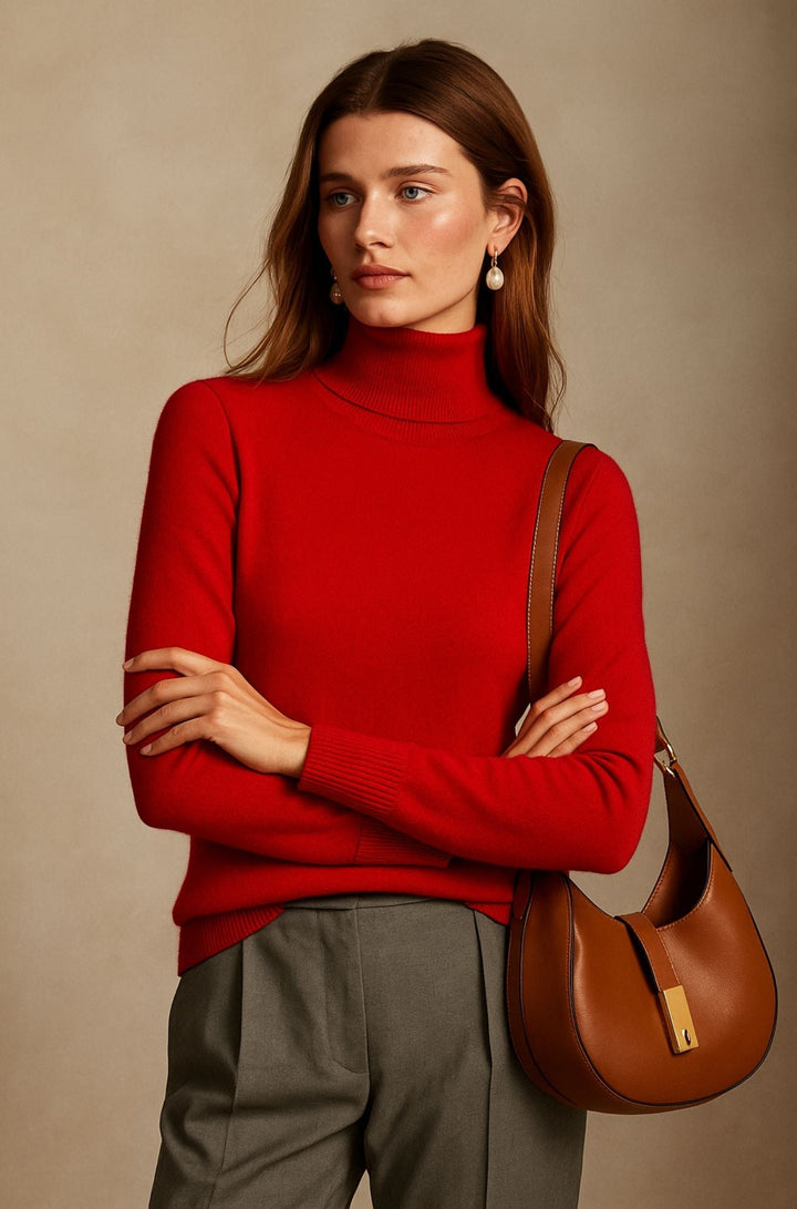 Amélie | Pull Col Roulé Fin en Cachemire