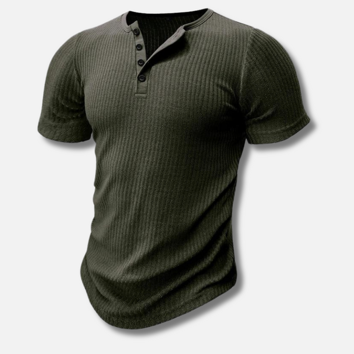 Elite | T-shirt Henley Muscle Fit Homme
