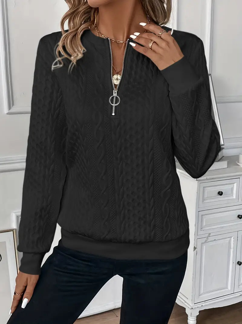 Lucia | Pull Zippé Maille Torsadée