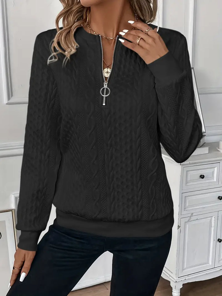 Lucia | Pull Zippé Maille Torsadée