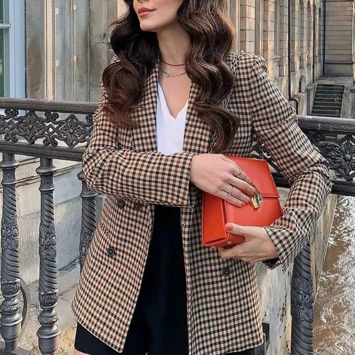 Rosemonde | Blazer à Carreaux en Coton