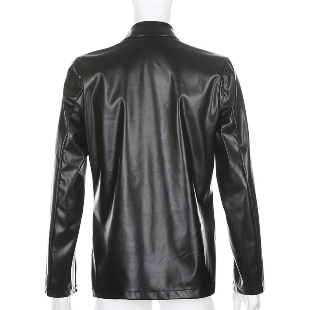 Raymonde | Blazer Noir à Col Rabattu