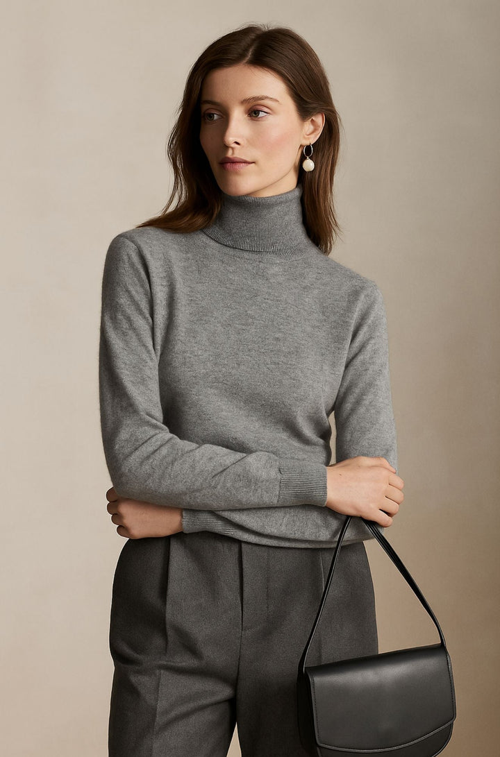 Amélie | Pull Col Roulé Fin en Cachemire