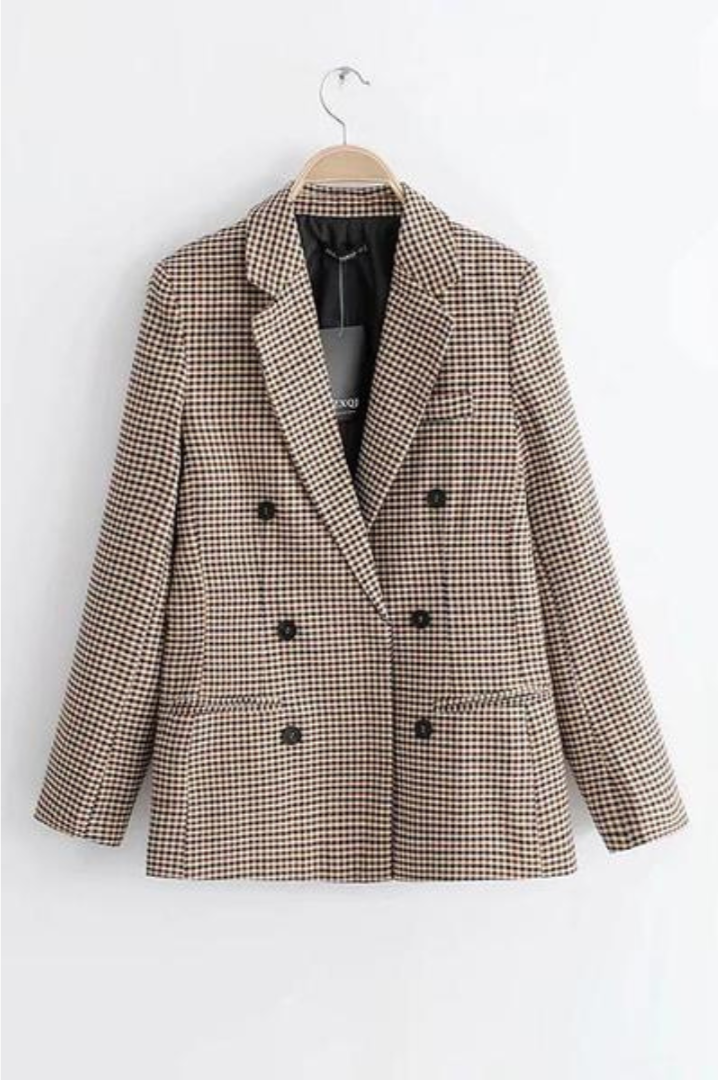 Rosemonde | Blazer à Carreaux en Coton