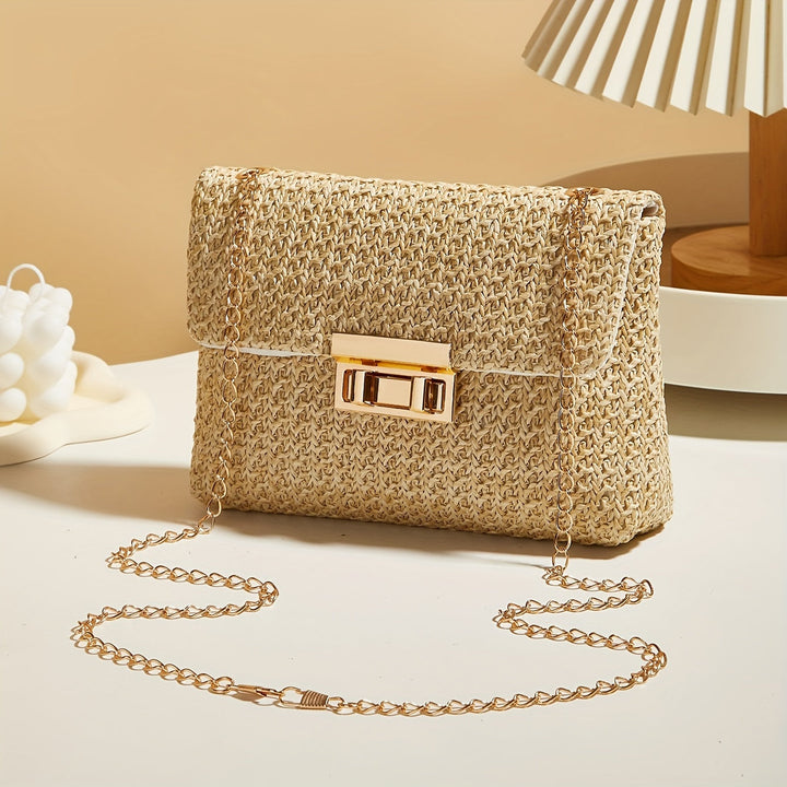 Virelle | Sac Tressé à Chaîne Dorée