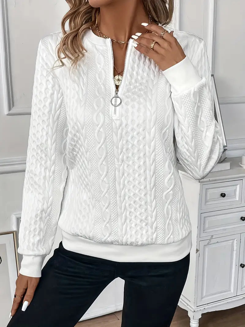 Lucia | Pull Zippé Maille Torsadée