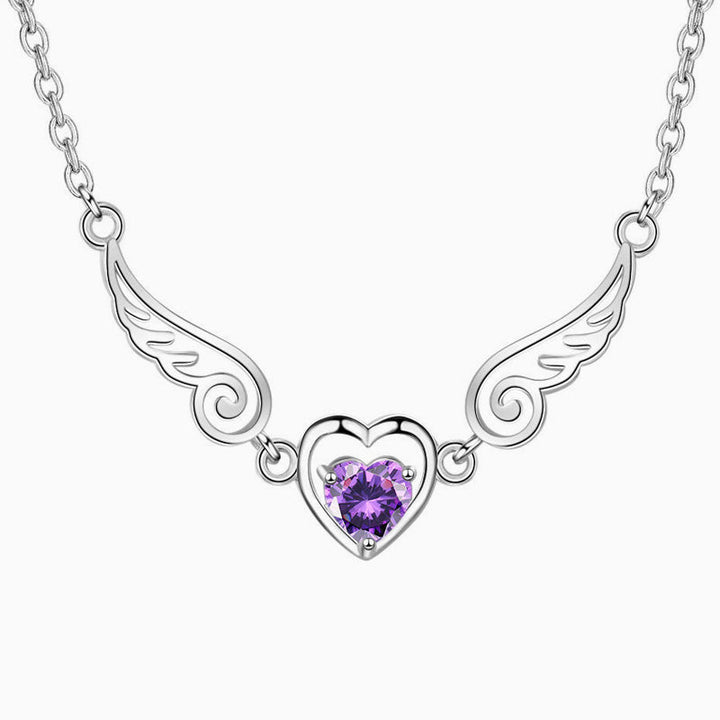 Angélique | Collier Cœur Ailé Serti d&