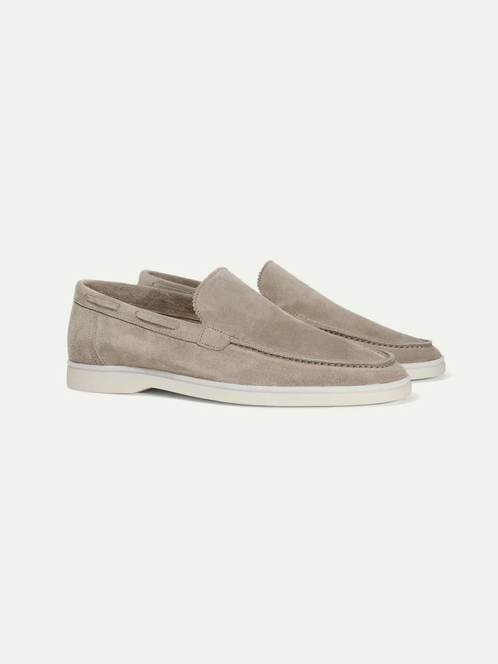 Mocassins de Yacht en daim gris clair Homme
