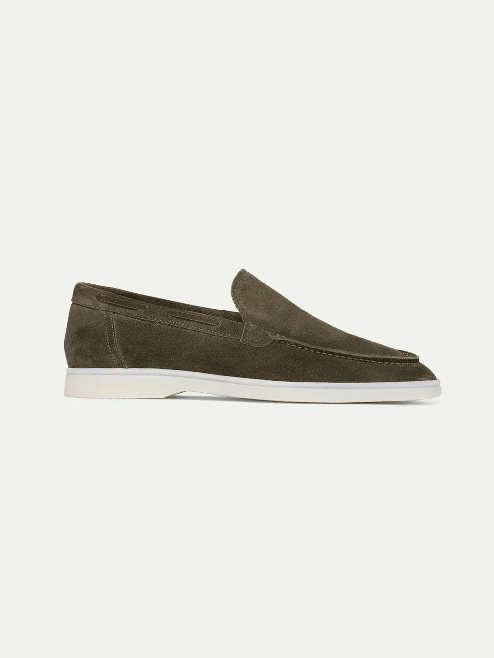 Mocassins en daim vert olive