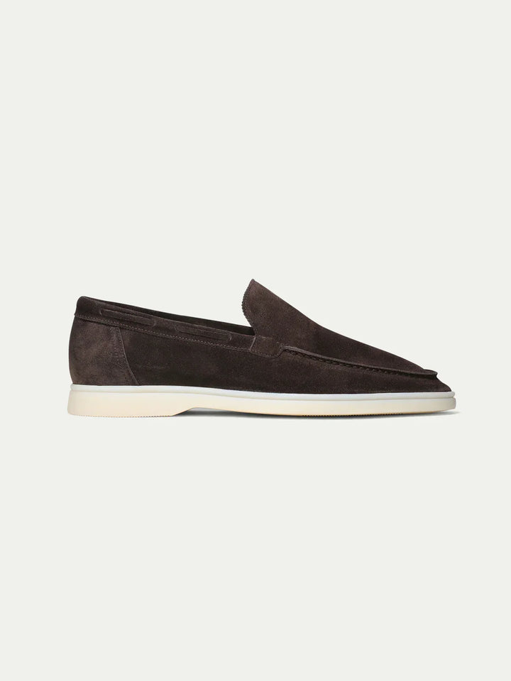 Mocassins de Yacht en Daim Gris Homme