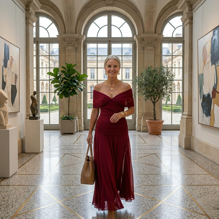 Diane | Robe Maxi Drapée Col en V