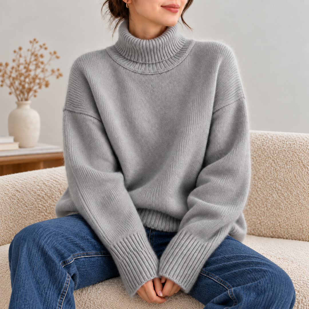 Inès | Pull Col Montant en Maille Douce