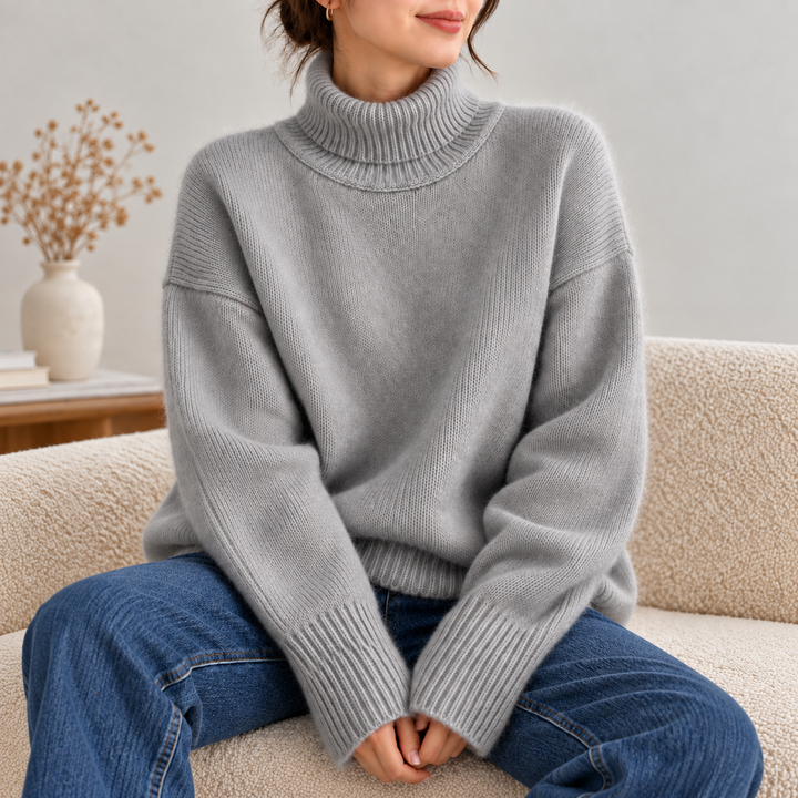 Inès | Pull Col Montant en Maille Douce