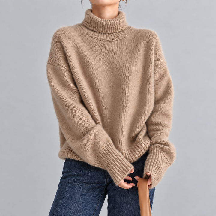 Inès | Pull Col Montant en Maille Douce