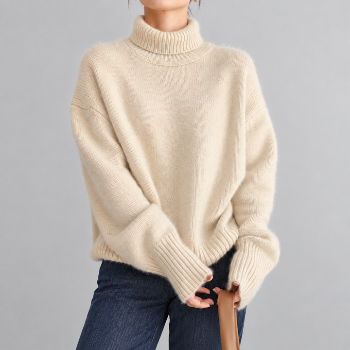 Inès | Pull Col Montant en Maille Douce