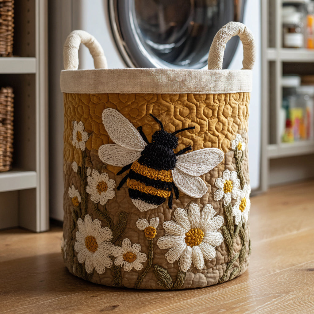 Abeille et Marguerites | Panier Matelassé Édition Unique