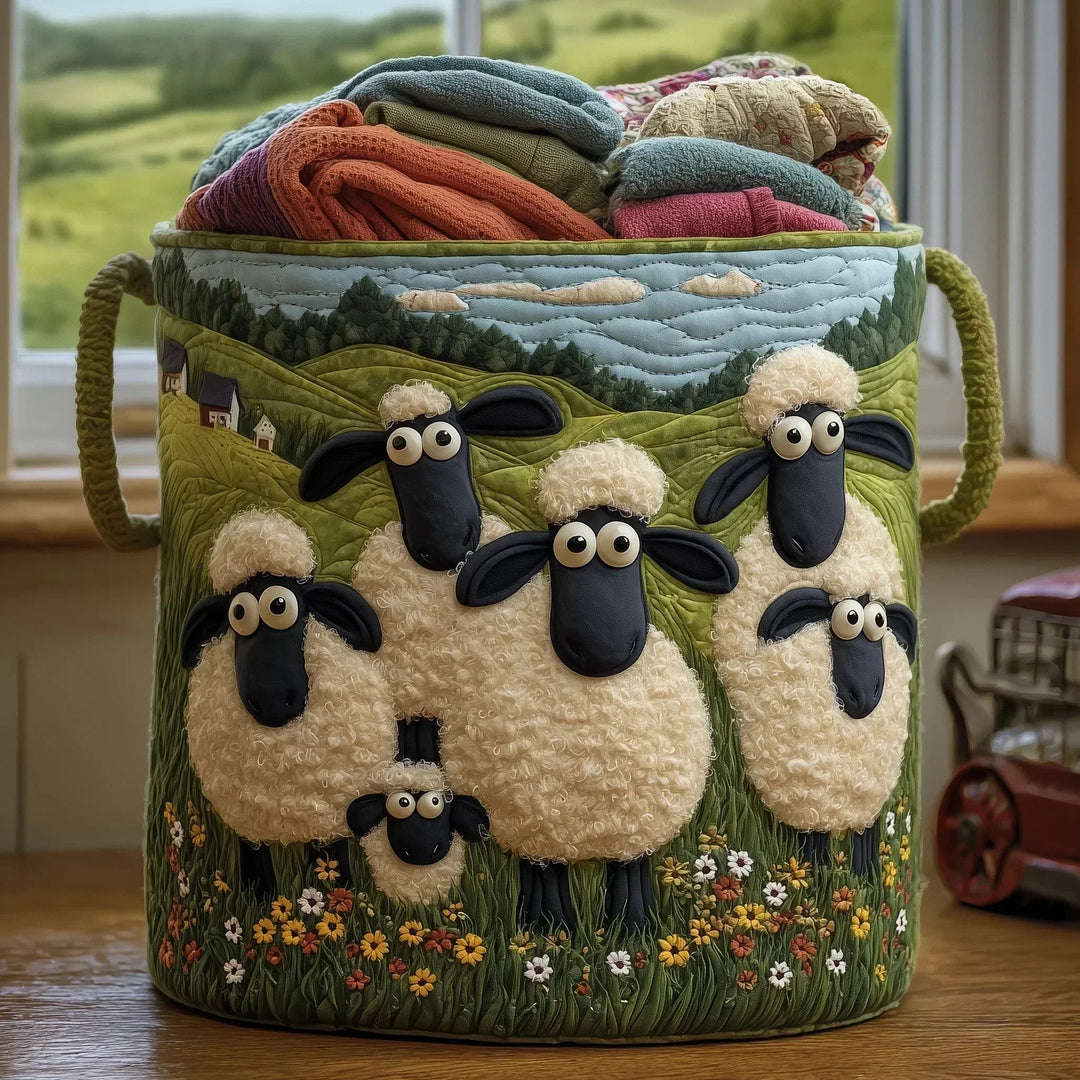 Mouton et Fleurs | Panier Matelassé Édition Unique