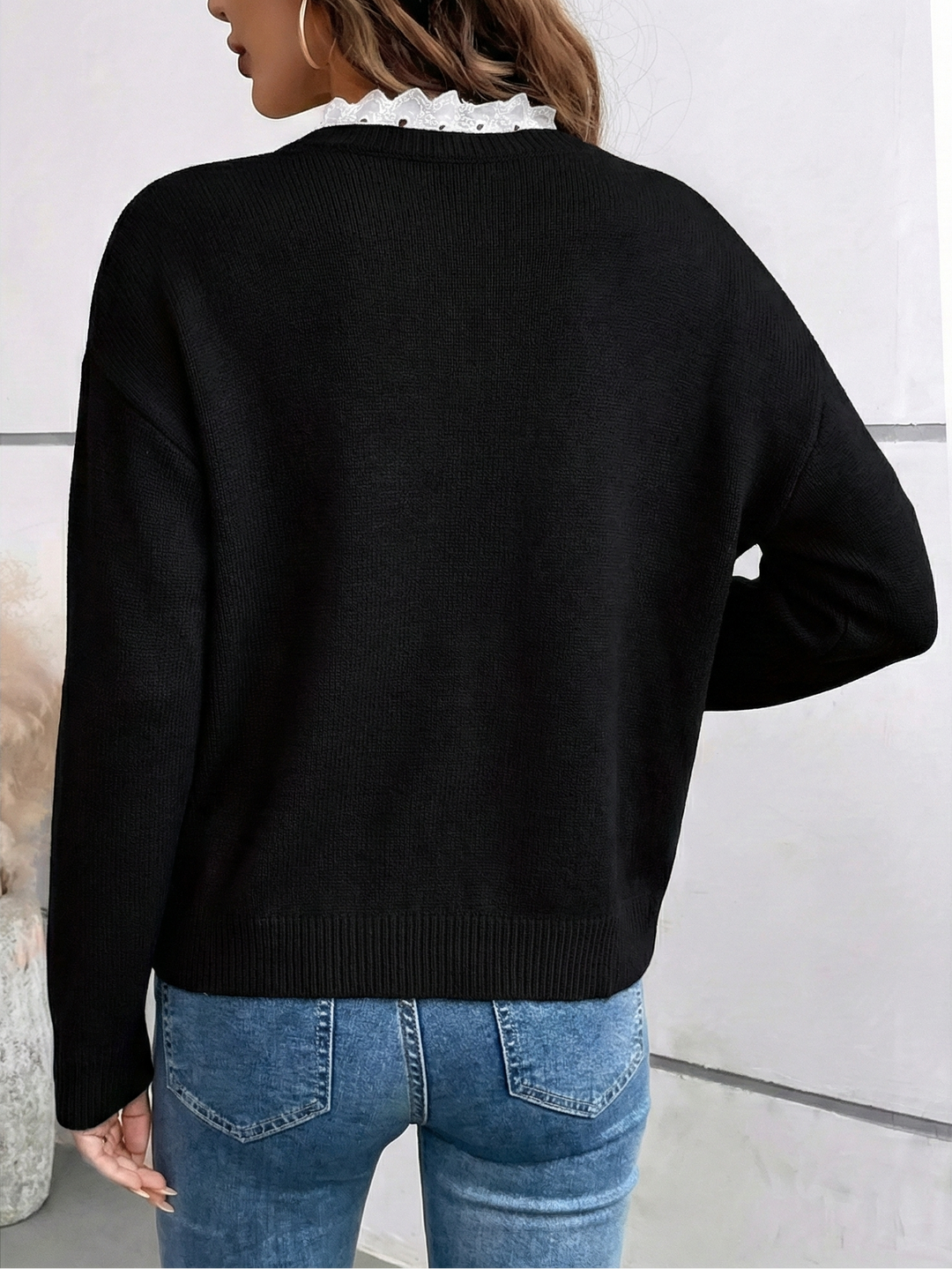 Céline | Pull Col en Dentelle