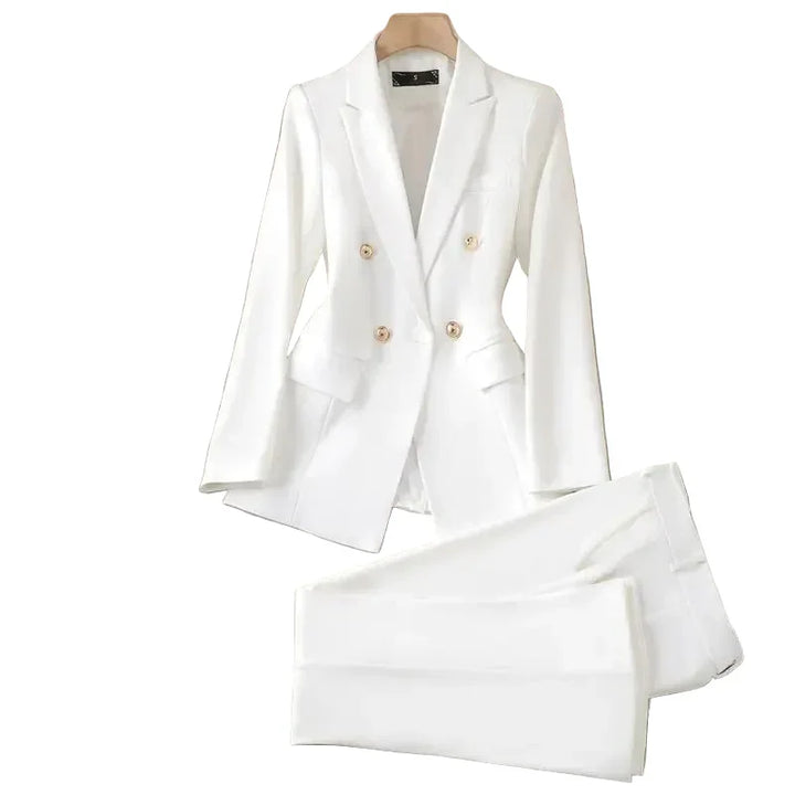 Elise | Ensemble Blazer Croisé et Pantalon Droit