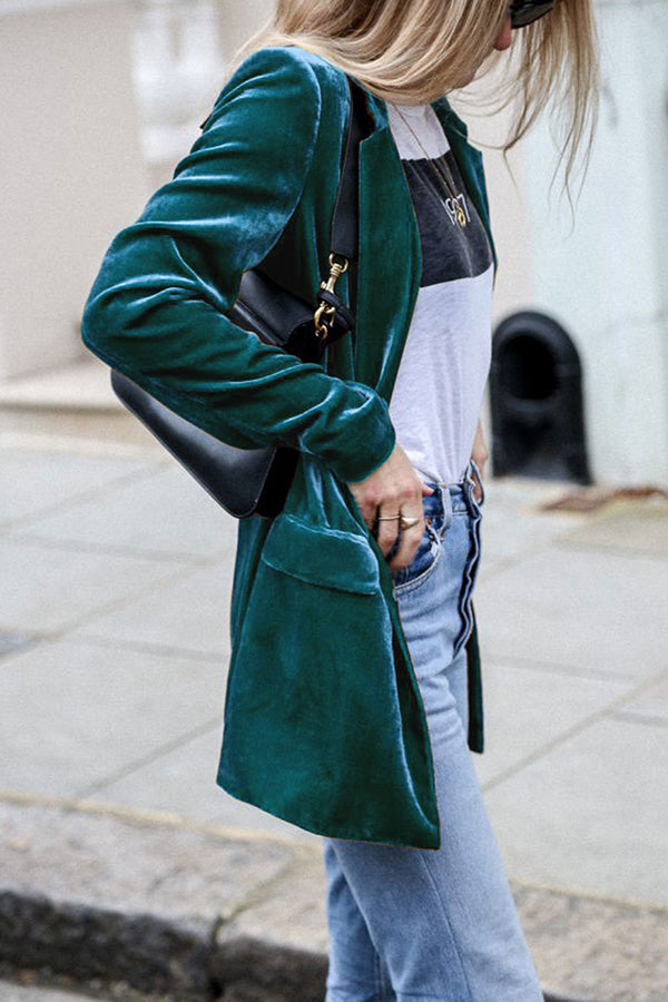 Adrienne | Blazer en Velours Ajusté
