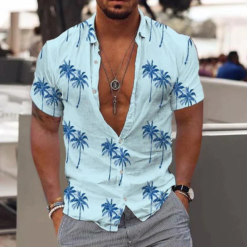 Lugos | Chemise Tropicale à Imprimé Palmier Homme