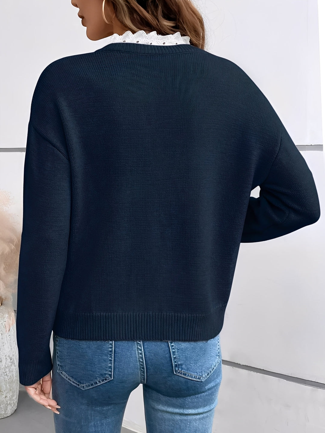 Céline | Pull Col en Dentelle