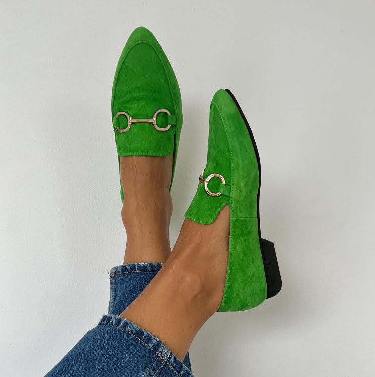 Georgette | Mocassins en Daim à Détail Métallique