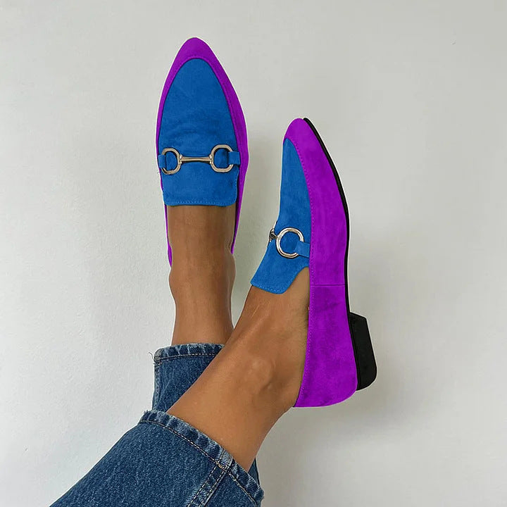 Georgette | Mocassins en Daim à Détail Métallique