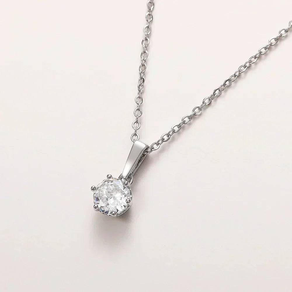 Collier Pendentif Classique en Zirconium
