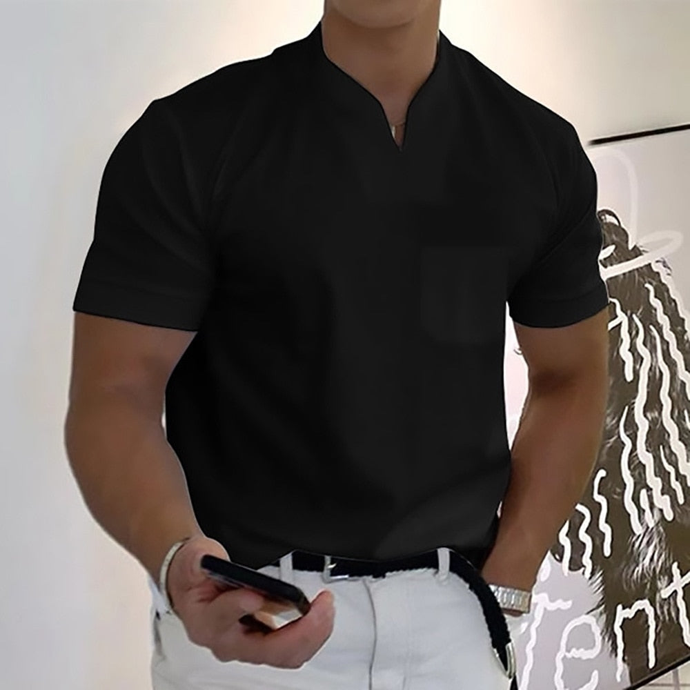 Davion | T-shirt à col V slim fit à manches courtes Homme