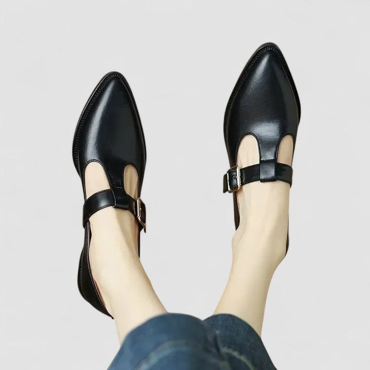 Sylviane | Souliers Tressés Bout Fermé à Talon Carré