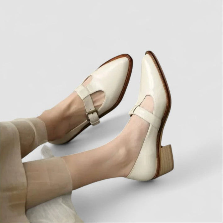 Sylviane | Souliers Tressés Bout Fermé à Talon Carré