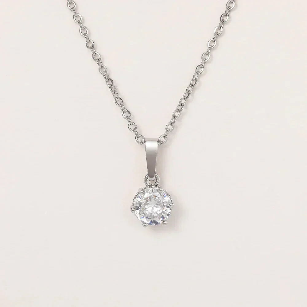 Collier Pendentif Classique en Zirconium