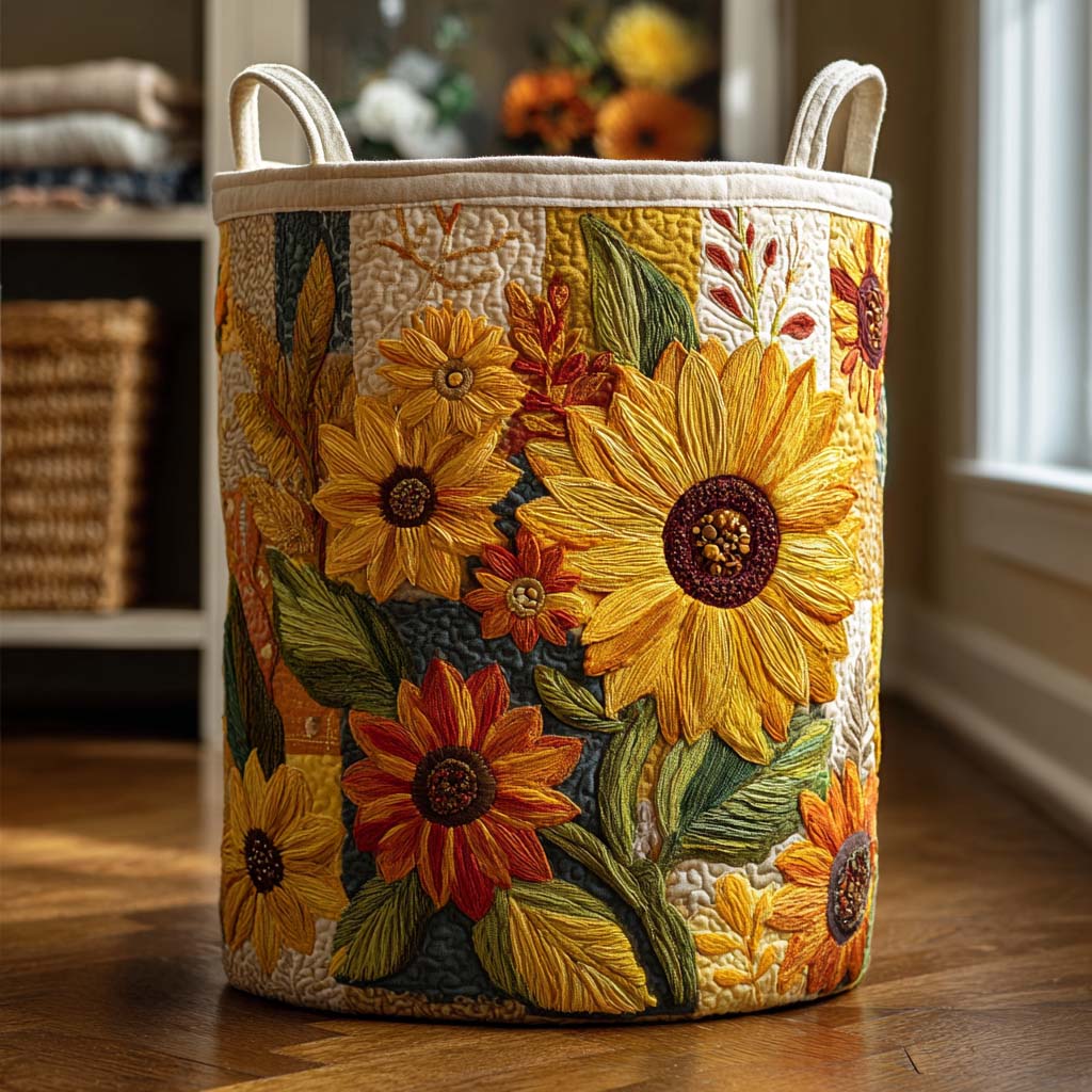 Rêve de Tournesols | Panier Matelassé Édition Unique