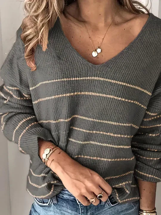 Aira | Pull rayé à col en V