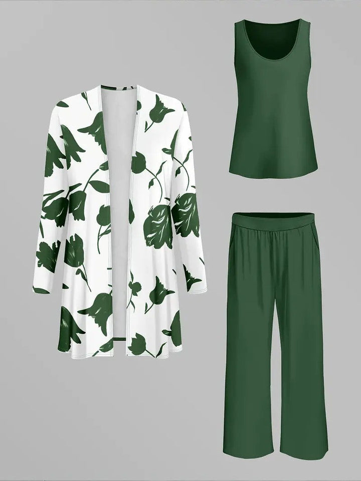 Brigitte | Ensemble 3 Pièces Vert Feuillage