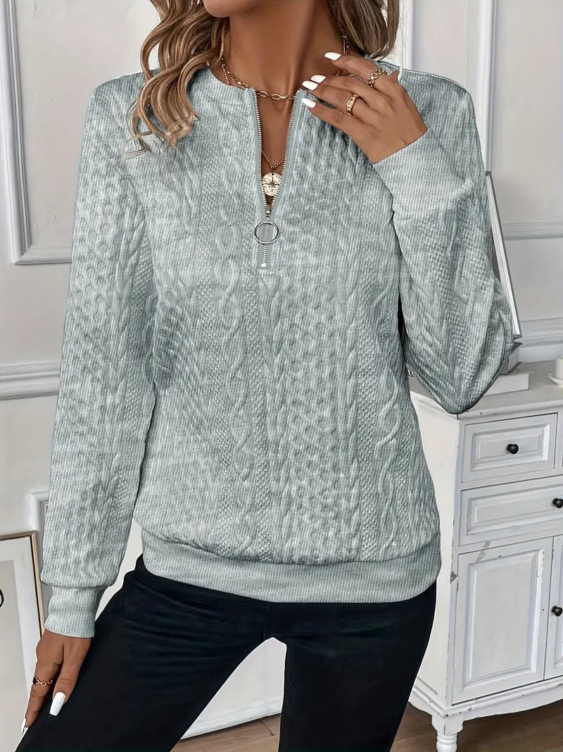 Lucia | Pull Zippé Maille Torsadée