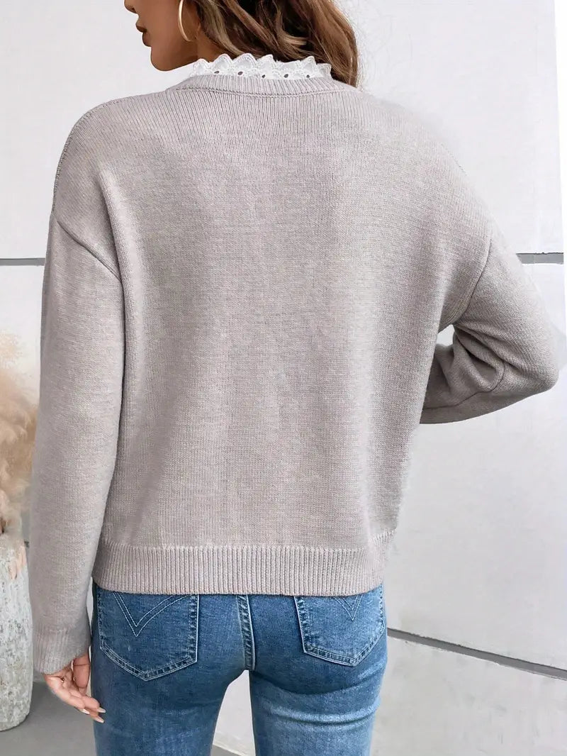 Céline | Pull Col en Dentelle