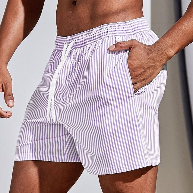 Azlan | Short de Bain Classique à Rayures Homme