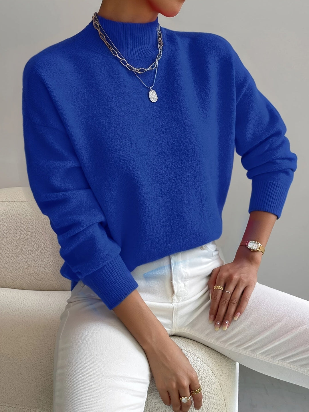 Yvonne | Pull Col Roulé Maille Douce