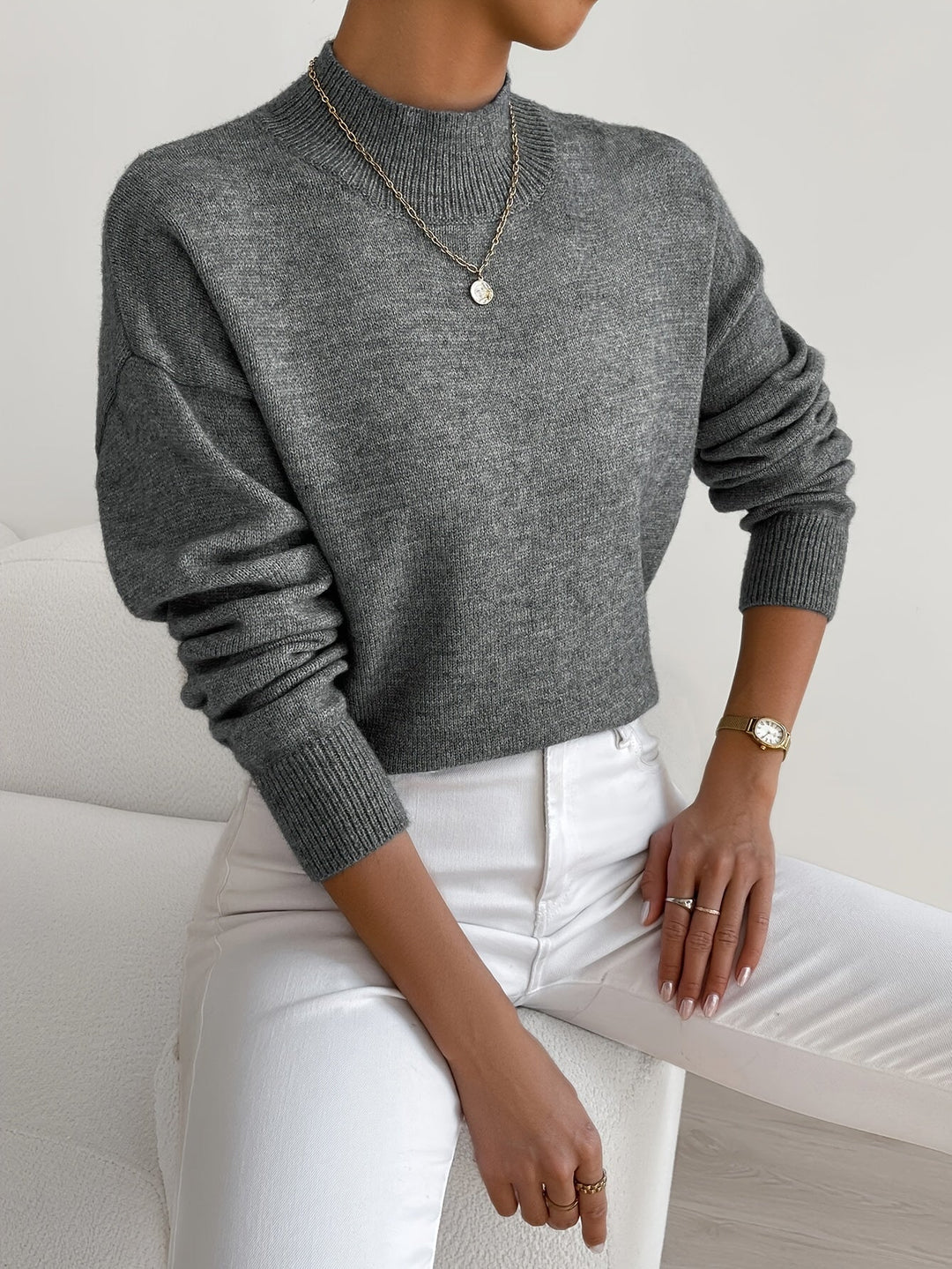 Yvonne | Pull Col Roulé Maille Douce