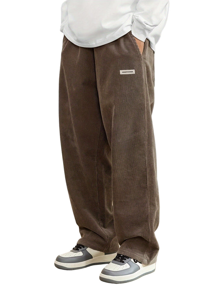 Emil | Pantalon décontracté en velours côtelé à jambes larges Homme