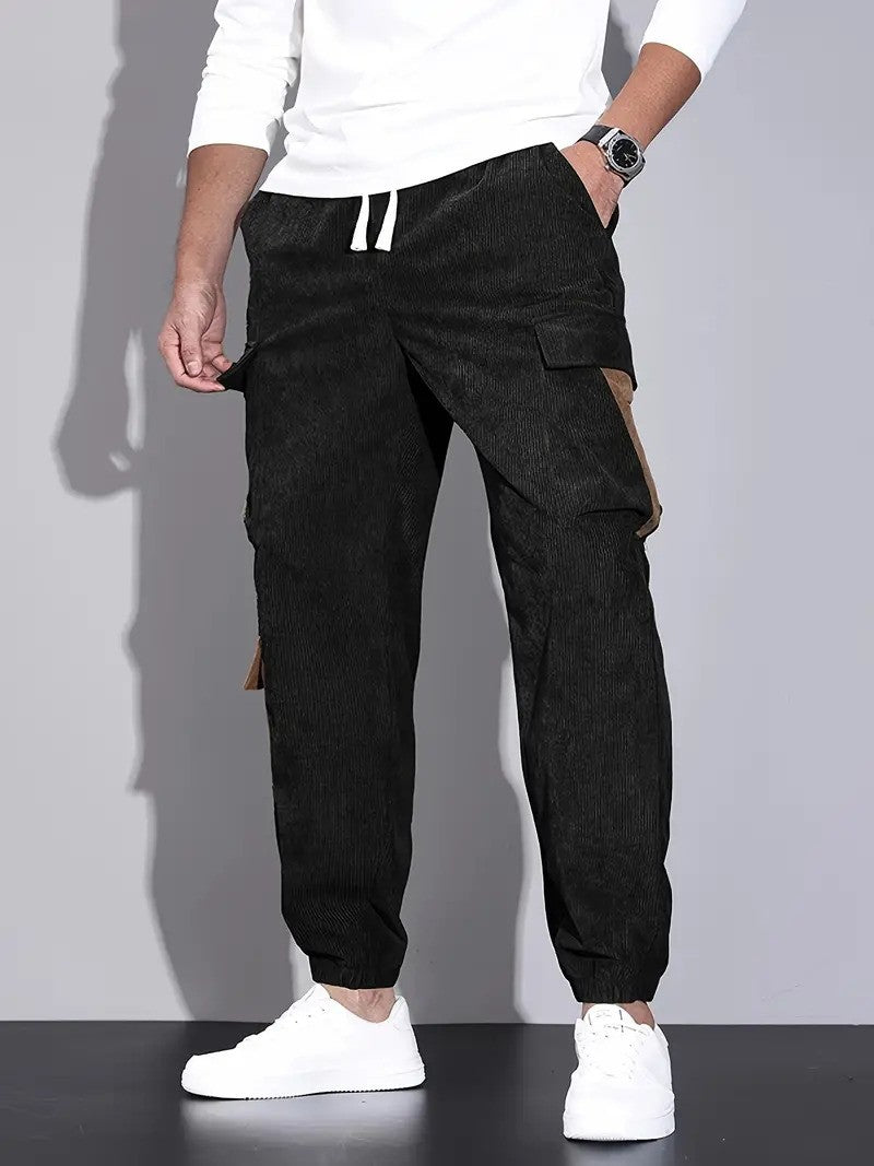 Lester | Pantalon Cargo Classique en Velours Côtelé Multi-Poches Homme