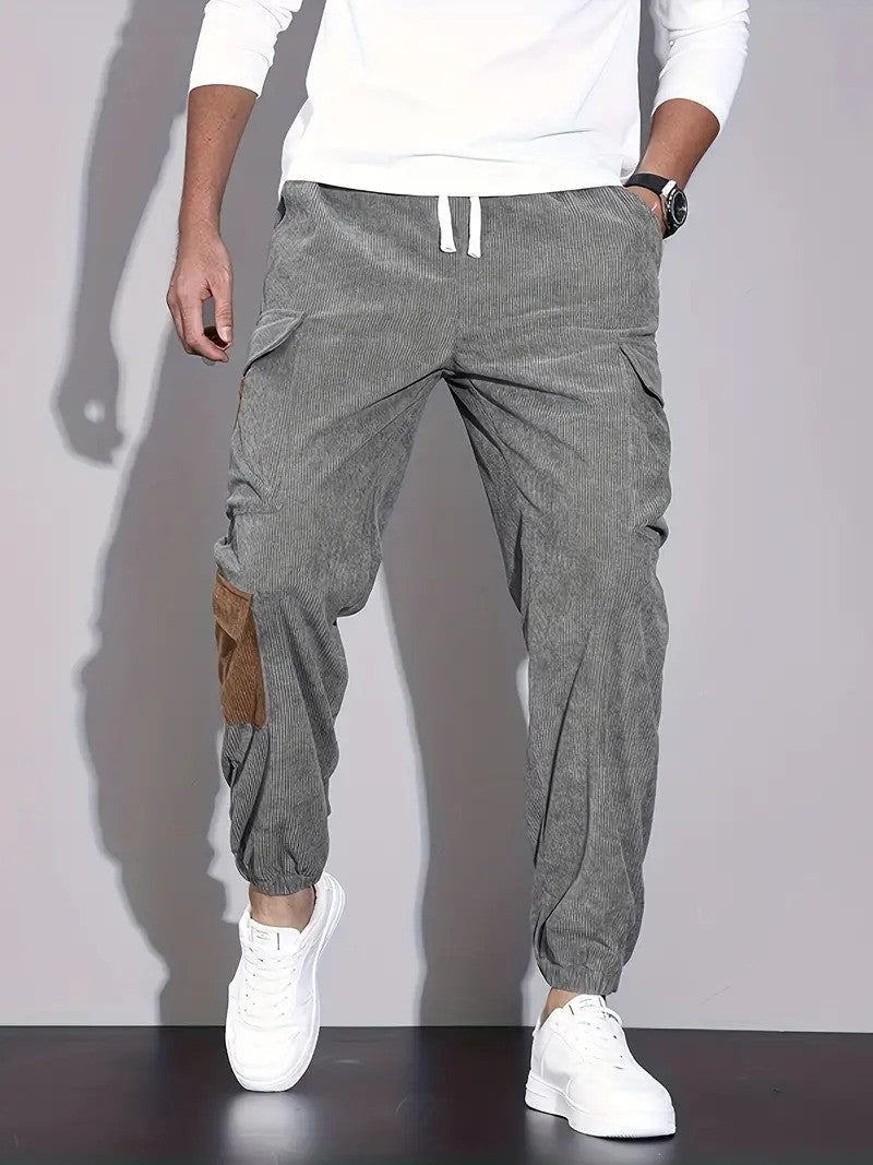 Lester | Pantalon Cargo Classique en Velours Côtelé Multi-Poches Homme