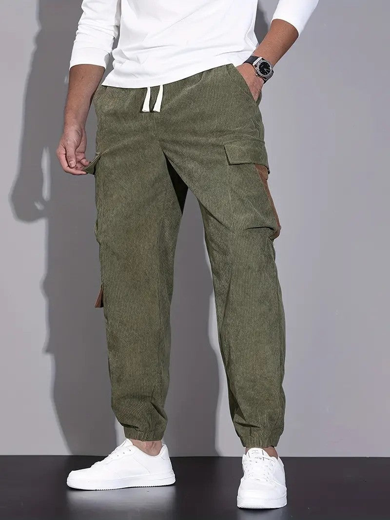 Lester | Pantalon Cargo Classique en Velours Côtelé Multi-Poches Homme