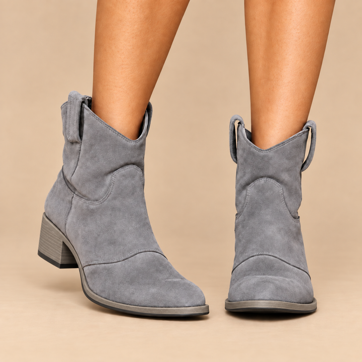 Prudence | Bottines en Suède à Talon Bas