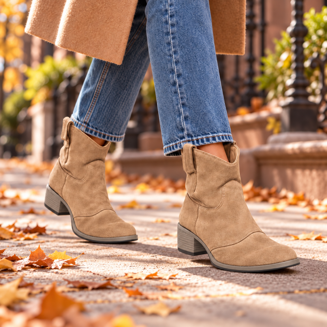 Prudence | Bottines en Suède à Talon Bas
