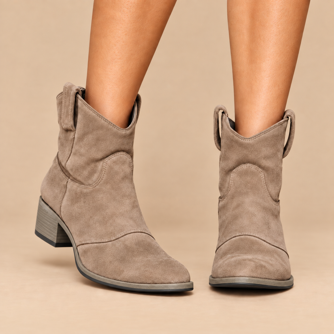 Prudence | Bottines en Suède à Talon Bas